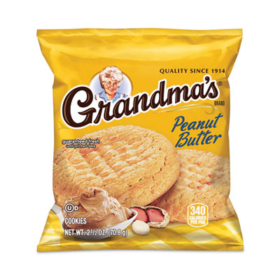 Grandma's® Homestyle Peanut Butter Cookies, 2.5 oz Pack, 2 Cookies/Pack, 60 Packs/Carton Flipcost Flipcost