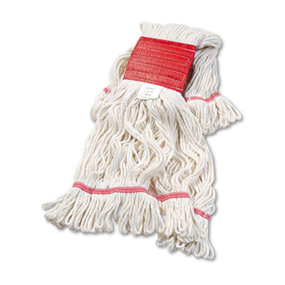 Super Loop Wet Mop Head, Cotton/Synthetic Fiber, 5" Headband, Large Size, White, 12/Carton Flipcost Flipcost