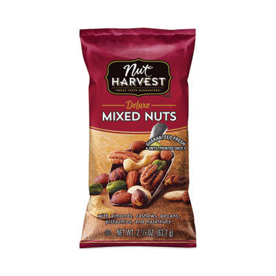 Nut Harvest Deluxe Mixed Nuts, 2.25 oz Pouch, 8/Carton Flipcost Flipcost