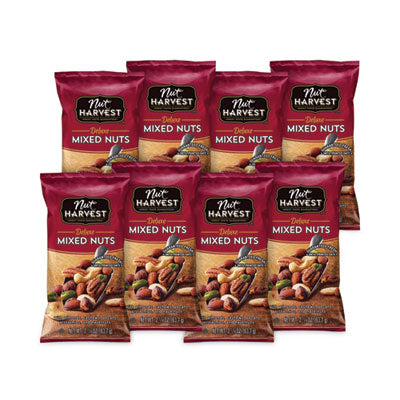 Nut Harvest Deluxe Mixed Nuts, 2.25 oz Pouch, 8/Carton Flipcost Flipcost