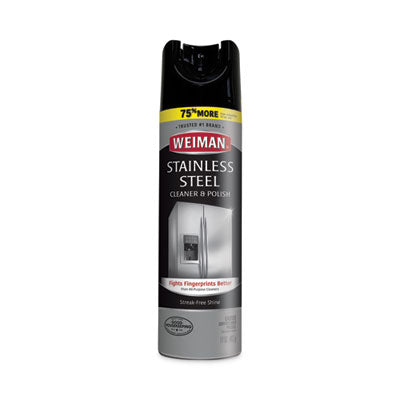 WEIMAN® Stainless Steel Cleaner Polish Aerosol, 17 oz Aerosol, 6/Carton Flipcost Flipcost