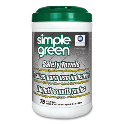 Simple Green® Safety Towels White Unscented, 1-Ply, 10 x 11.75, 75/Canister, 6 Canisters/Carton Flipcost Flipcost