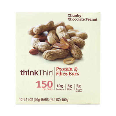 thinkThin® High Protein Bars Chunky Chocolate Peanut, 1.41 oz Bar, 10 Bars/Carton Flipcost Flipcost