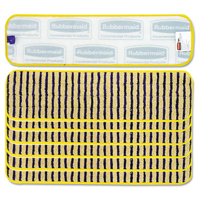 Microfiber scrubber pad for tiles Vertical Polyprolene Stripes, 18", Yellow, 6/Carton Flipcost Flipcost