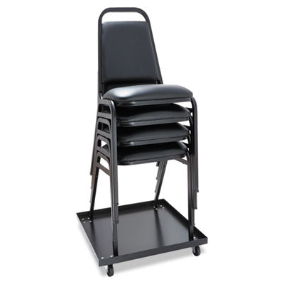 Stackable Padded Steel Chairs, Supports Up to 250 lb, 18.5" Seat Height, Black Seat, Black Back, Black Base, 4/Carton Flipcost Flipcost