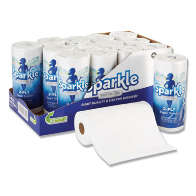 Sparkle ps Premium Perforated Paper Kitchen Towel Roll, 2-Ply, 11 x 8.8, White, 85/Roll, 15 Rolls/Carton Flipcost Flipcost