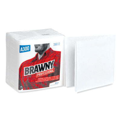 Professional Cleaning Towels, 1-Ply, 12 x 13, White, 50/Pack, 12 Packs/Carton Flipcost Flipcost