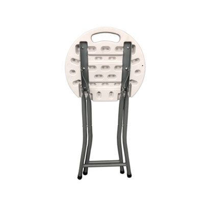 Rough n Ready Folding Stool, Backless, Supports Up to 300 lb, 18" Seat Height, White Seat, Charcoal Base, 4/Carton Flipcost Flipcost