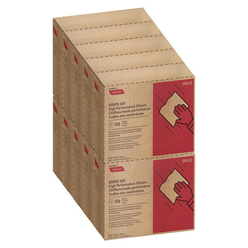 Cascades PRO Cascades PRO Tuff-Job S600 High Performance Wipers, 9 3/4 x 16 3/4, 126/Box, 10 Box/Carton