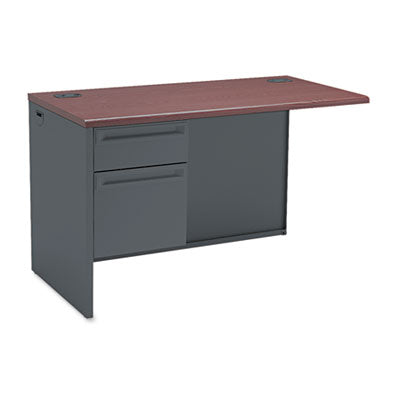 38000 Series Flush Return Mahogany Charcoal Desk, Left, 48w x 24d x 29.5h, Mahogany/Charcoal Flipcost Flipcost