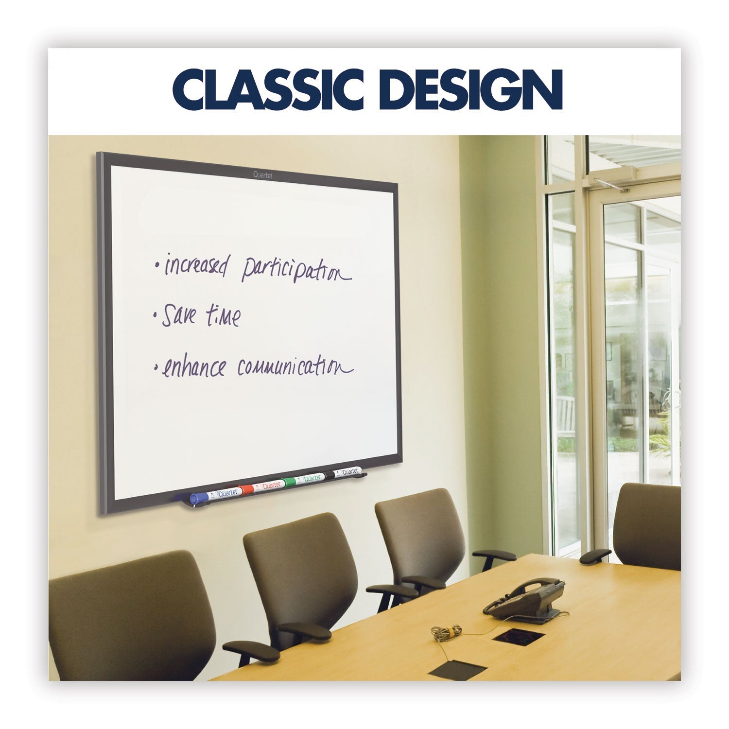 Quartet® Classic Series Total Erase Dry Erase Boards, 48 x 36, White Surface, Black Aluminum Frame