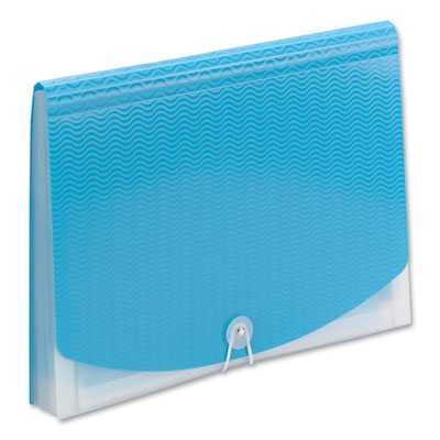 Smead™ Poly Expanding Folders, 12 Sections, Cord/Hook Closure, 1/6-Cut Tabs, Letter Size, Teal/Clear Flipcost Flipcost