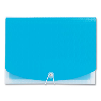 Smead™ Poly Expanding Folders, 12 Sections, Cord/Hook Closure, 1/6-Cut Tabs, Letter Size, Teal/Clear Flipcost Flipcost