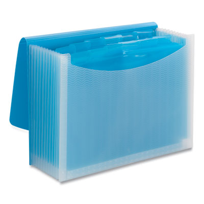 Smead™ Poly Expanding Folders, 12 Sections, Cord/Hook Closure, 1/6-Cut Tabs, Letter Size, Teal/Clear Flipcost Flipcost