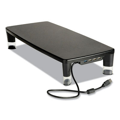 3M™ Adjustable Monitor Stand USB Hub MS100B, 21.6 x 9.4 x 2.7 to 3.9, Black/Clear, Supports 33 lb Flipcost Flipcost