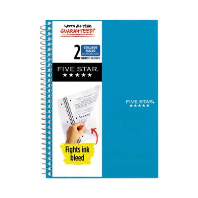 MEAD PRODUCTS Wirebound Notebook with Two Pockets, 2-Subject, Medium/College Rule, Randomly Assorted Cover Color, (100) 9.5 x 6 Sheets Flipcost Flipcost