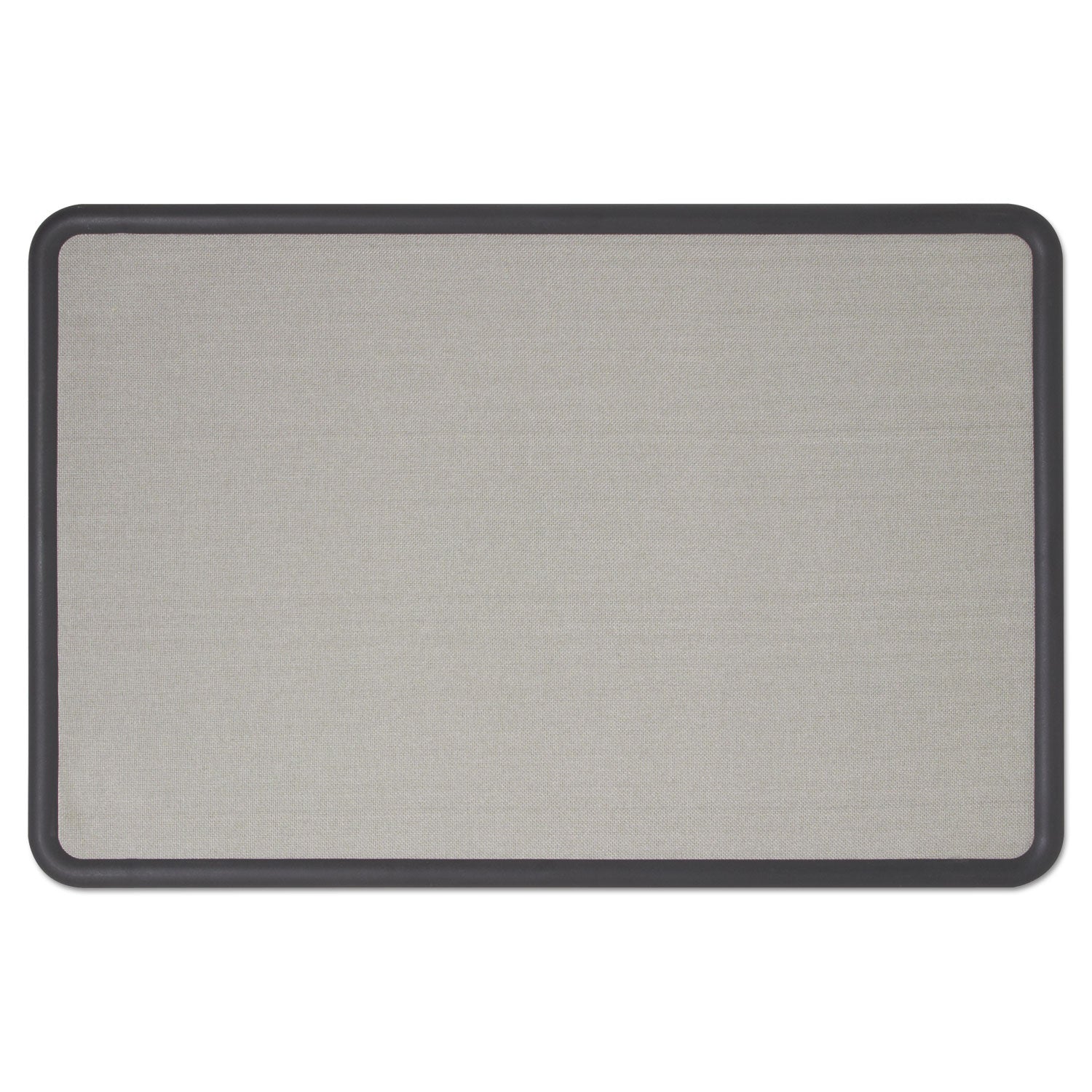 Quartet® Contour Fabric Bulletin Board, 36 x 24, Gray Surface, Black Plastic Frame