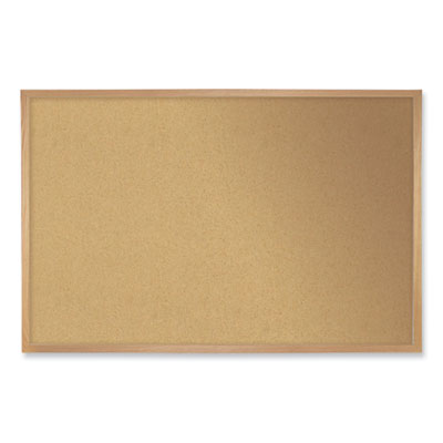 Durable Cork Bulletin Board with Frame, 24 x 18, Tan Surface, Natural Oak Frame Flipcost Flipcost