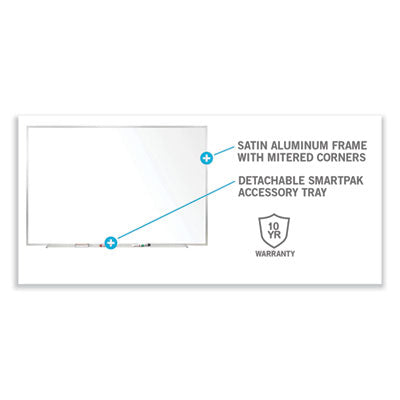 Durable Non-Magnetic Whiteboard with Aluminum Frame, 60.63 x 36.44, White Surface, Satin Aluminum Frame Flipcost Flipcost