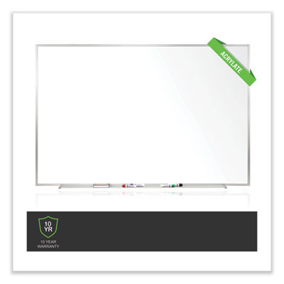 Durable Non-Magnetic Whiteboard with Aluminum Frame, 96.63 x 48.47, White Surface, Satin Aluminum Frame Flipcost Flipcost