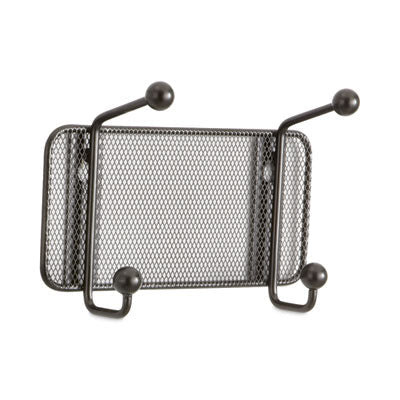 Durable Steel Mesh Wall Racks, 2-Hook, 8.5w x 3d x 5.5h, Black Flipcost Flipcost