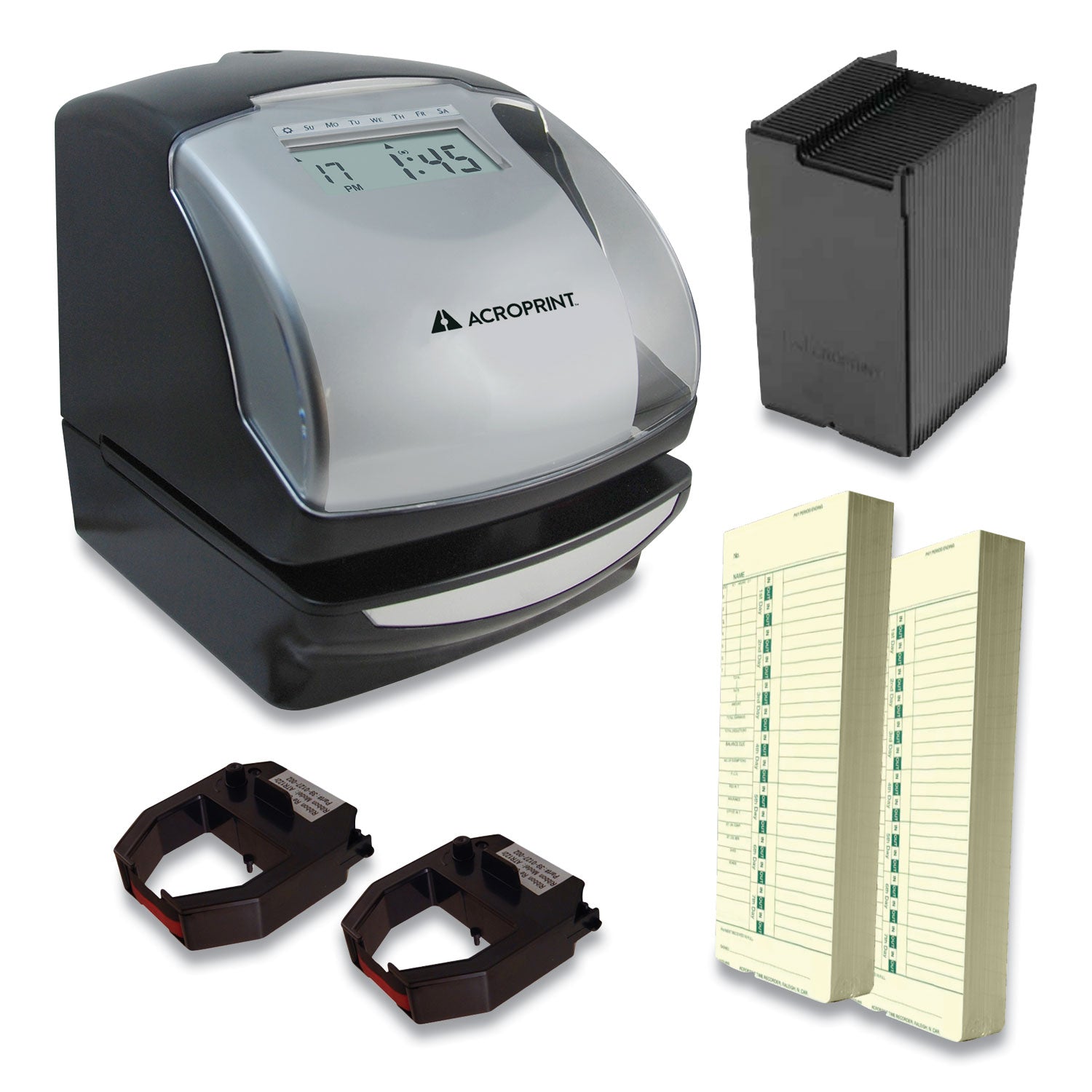 Acroprint® ES900 Time Clock Bundle, Digital Display, Black