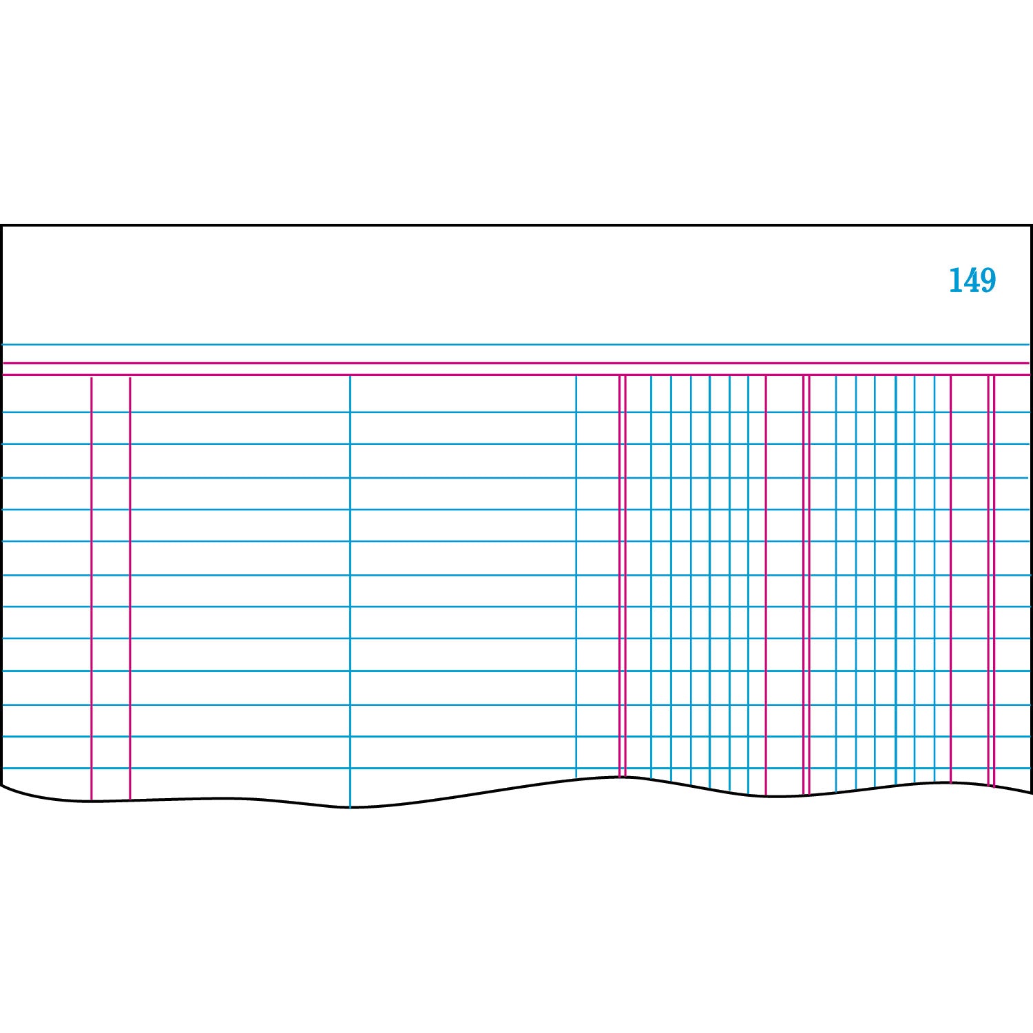 Boorum & Pease® Account Record Book, Record-Style Rule, Blue Cover, 11.75 x 7.25 Sheets, 150 Sheets/Book