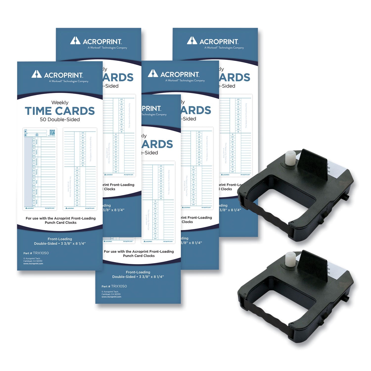 Acroprint® EXP250 Accessory Bundle, Weekly, Two Sides, 3.38 x 8.25