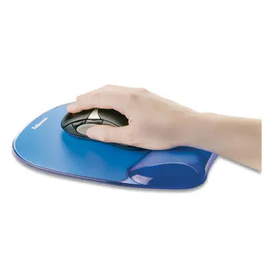 Fellowes® Gel Crystals Mouse Pad with Wrist Rest, 7.87 x 9.18, Blue Flipcost Flipcost