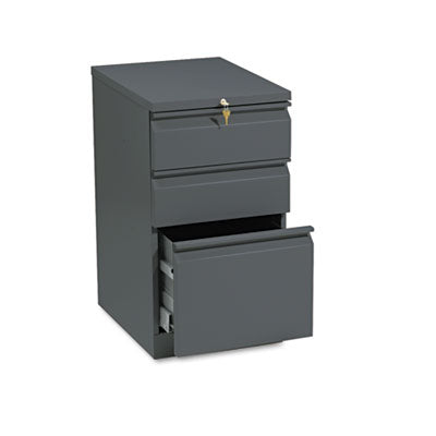 Brigade Mobile Pedestal 3-Drawer Charcoal with Pencil Tray Insert, Left/Right : Box/Box/File, Letter, Charcoal, 15" x 19.88" x 28" Flipcost Flipcost