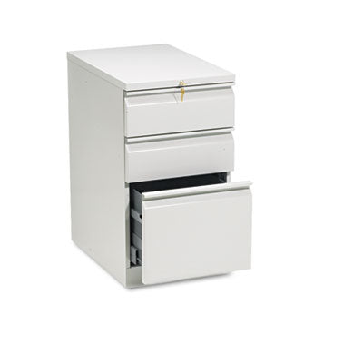 Brigade Mobile Pedestal 3-Drawer with Pencil Tray Insert, Left/Right,Box/Box/File, Letter, Light Gray, 15" x 22.88" x 28" Flipcost Flipcost