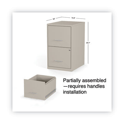 Soho Vertical File Cabinet Drawers, 2 Drawers: File/File, Letter, Putty, 14" x 18" x 24.1" Flipcost Flipcost