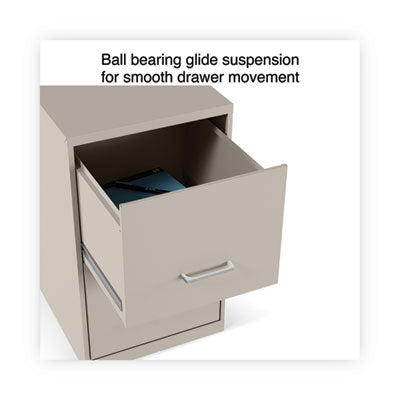 Soho Vertical File Cabinet Drawers, 2 Drawers: File/File, Letter, Putty, 14" x 18" x 24.1" Flipcost Flipcost