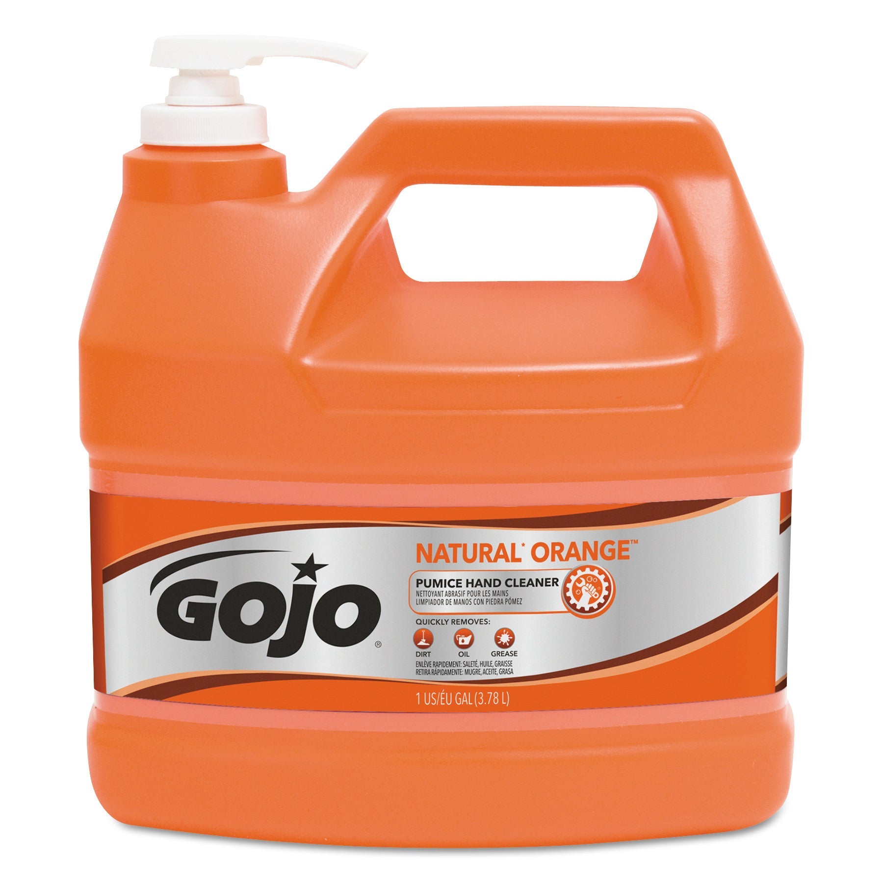 GOJO® NATURAL ORANGE Pumice Hand Cleaner, Citrus, 1 gal Pump Bottle