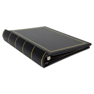 Looseleaf Corporation Leather-like Black Minute Book, 1-Subject, Unruled, Black/Gold Cover, (250) 11 x 8.5 Sheets Flipcost Flipcost