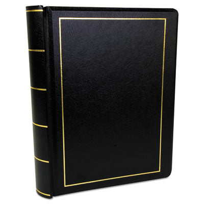 Looseleaf Corporation Leather-like Black Minute Book, 1-Subject, Unruled, Black/Gold Cover, (250) 11 x 8.5 Sheets Flipcost Flipcost