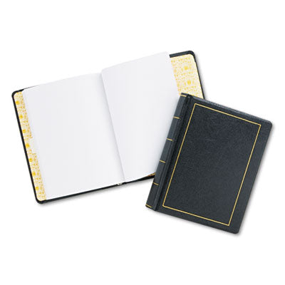 Looseleaf Corporation Leather-like Black Minute Book, 1-Subject, Unruled, Black/Gold Cover, (250) 11 x 8.5 Sheets Flipcost Flipcost