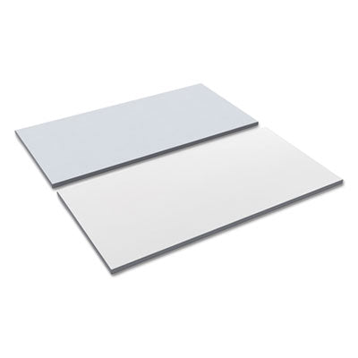 Reversible Laminate Table Top, Rectangular, 59.38w x 23.63d, White/Gray Flipcost Flipcost