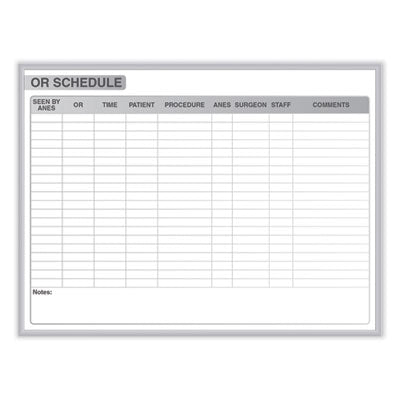 OR Schedule Magnetic Whiteboard Aluminum Frame, 48.5 x 36.5, White/Gray Surface, Satin Aluminum Frame Flipcost Flipcost