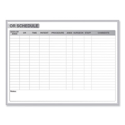 OR Schedule Magnetic Whiteboard Aluminum Frame, 72.5 x 48.5, White/Gray Surface, Satin Aluminum Frame Flipcost Flipcost