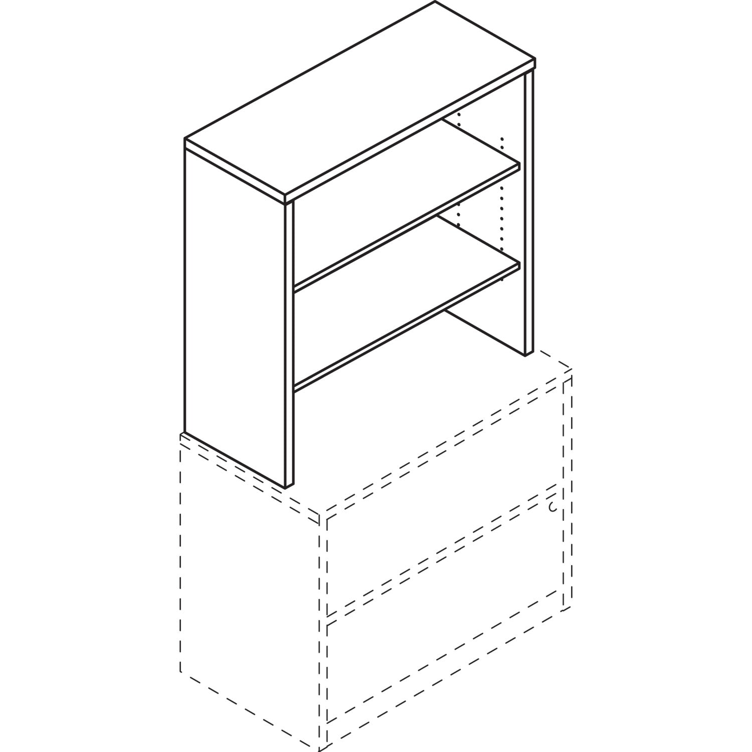 HON® 10500 Series Bookcase Hutch, 36w x 14.63d x 37.13h, Mahogany