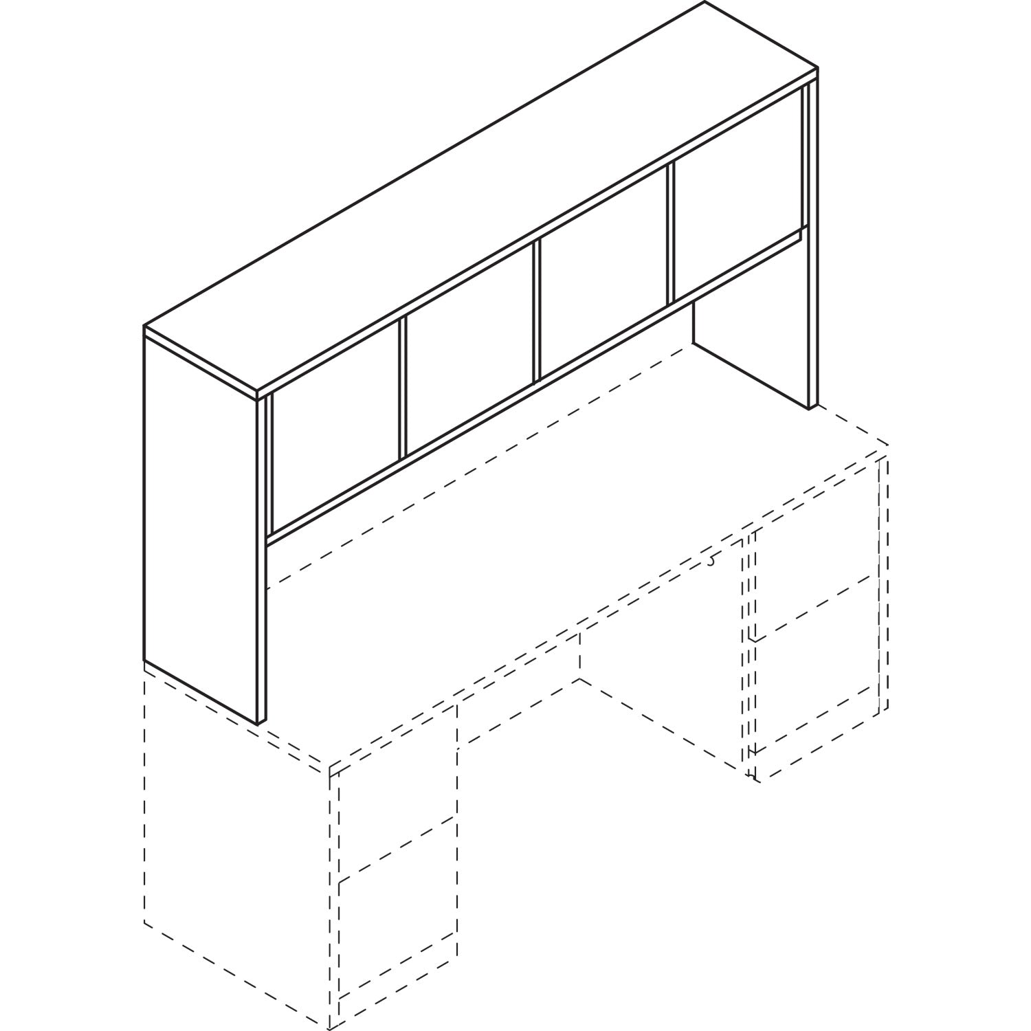 HON® 10500 Series Stack-On Storage Unit, 72w x 14.63d x 37.13h, Mahogany