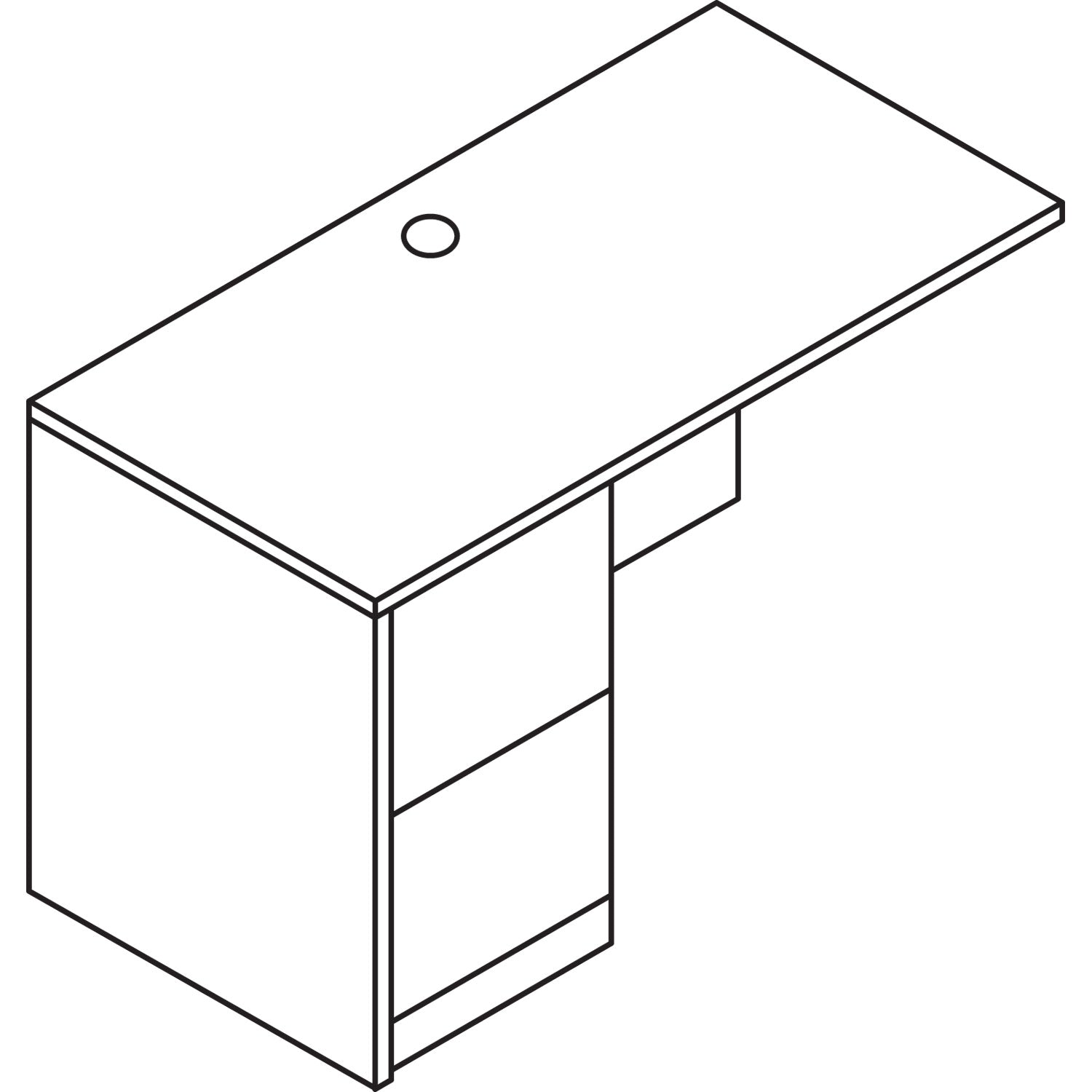 HON® 10500 Series L Workstation Return, Full-Height Left Ped, 48w x 24d x 29.5h, Harvest