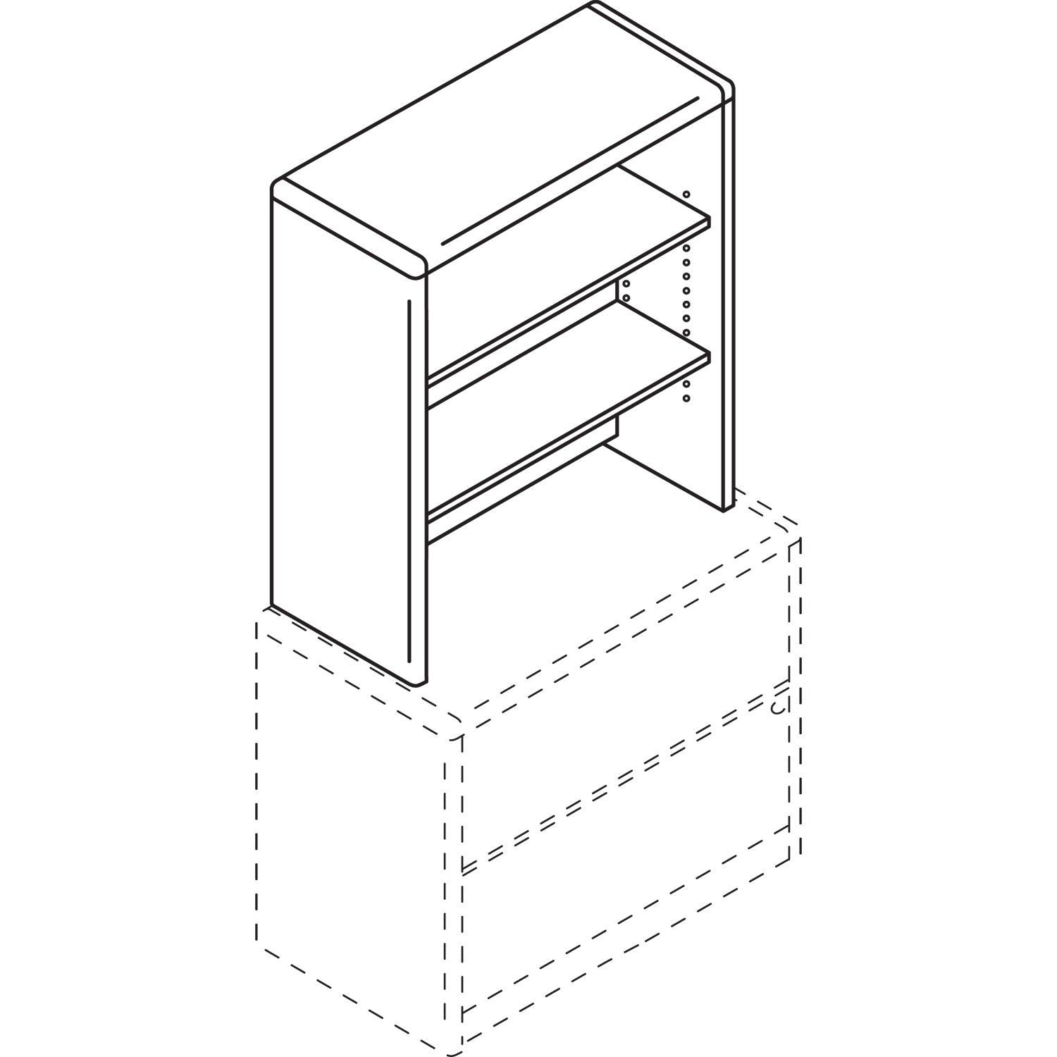 HON® 10700 Series Bookcase Hutch, 32.63w x 14.63d x 37.13h, Mahogany