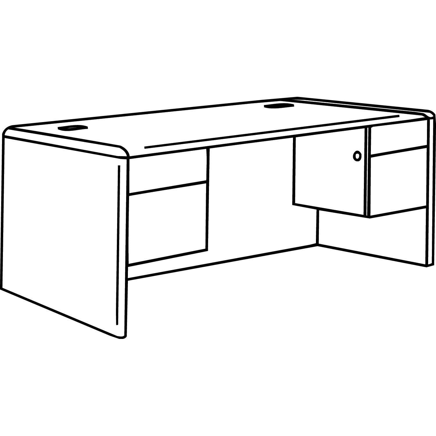 HON® 10700 Series Double Pedestal Desk with Three-Quarter Height Pedestals, 72" x 36" x 29.5", Harvest