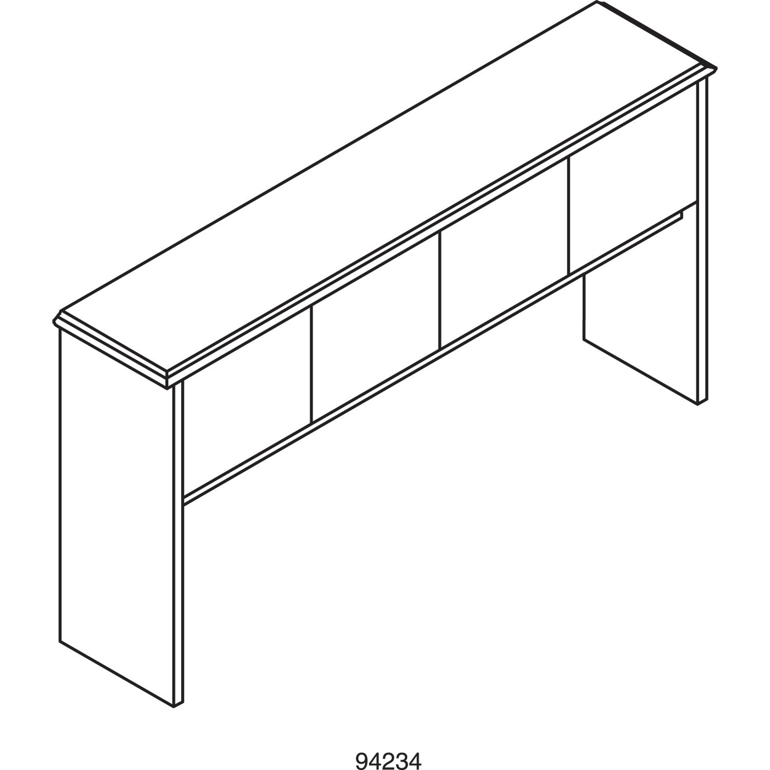 HON® 94000 Series Stack-On Storage Hutch with 4 Doors, 70w x 16.13d x 37h, Mahogany