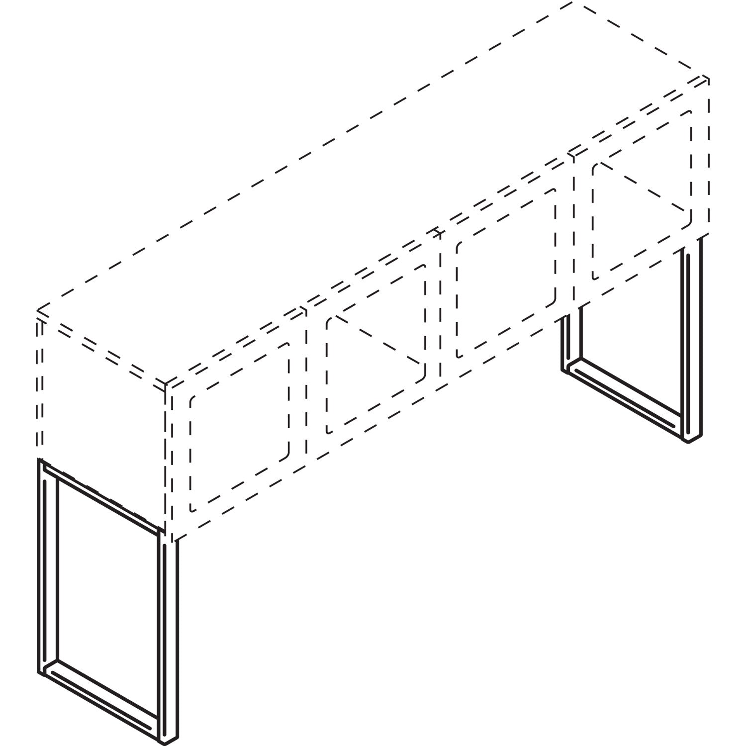 HON® Voi O-Leg Supports for Overhead Cabinet, 14.25" x 20.5", Metallic Platinum Gray