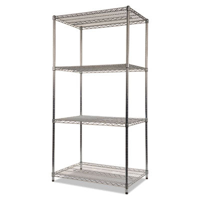 Heavy-Duty NSF Certified Wire Shelving Kit, 36w x 24d x 72h, Silver Flipcost Flipcost