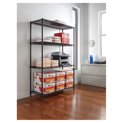 Heavy-Duty NSF Certified Wire Shelving Kit, 48w x 18d x 72h, Black Flipcost Flipcost