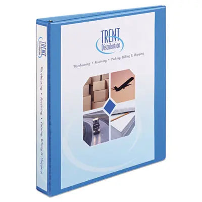 Heavy-Duty Non Stick View Binder with DuraHinge and Slant Rings, 3 Rings, 1" Capacity, 11 x 8.5, Light Blue, (5301) Flipcost Flipcost